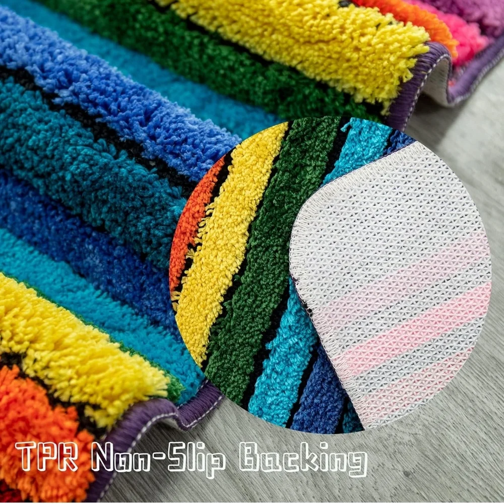 Colorful Striped Bath Mat 19